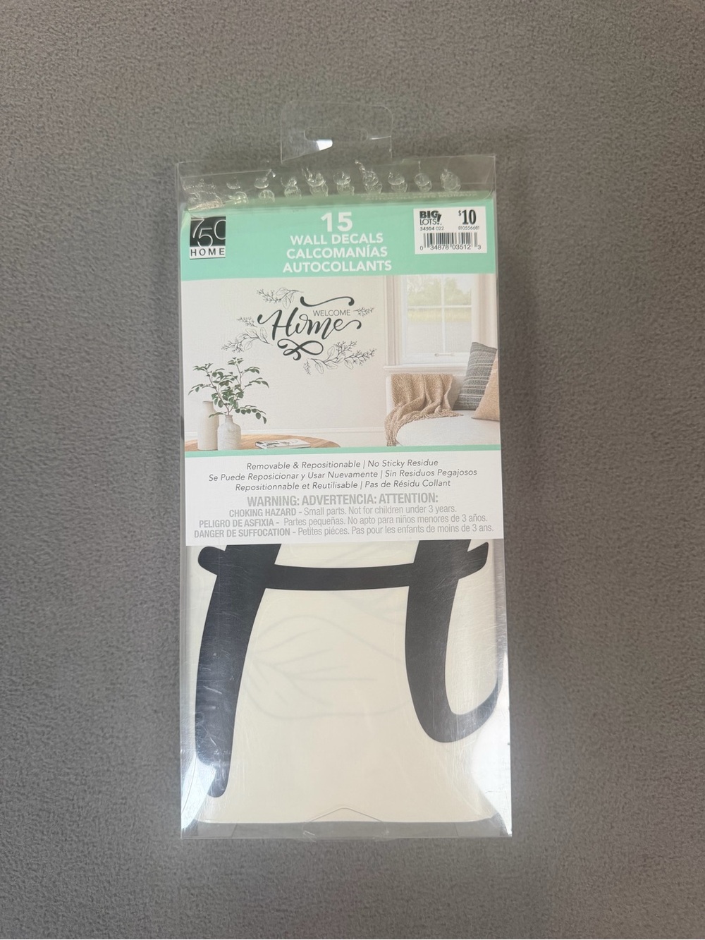15 Wall Decals- "Welcome Home" w/ Swirls/Leaves- Removeable/Repositionable- NEW